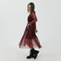 GAUDI-Γυναικείο φόρεμα GAUDI ABITO+SOTTOVESTE κόκκινο μαύρο