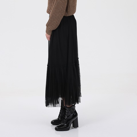 GAUDI-Γυναικεία πλισέ μακριά τούλινη φούστα GAUDI 021FD75004 μαύρη