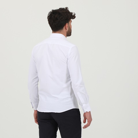MARTIN & CO-Ανδρικό πουκάμισο MARTIN & CO 122-51-970 SLIM FIT λευκό