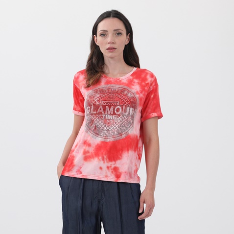 GAUDI-Γυναικείο t-shirt GAUDI  GJC.1S1.042.019 κόκκινο tie-dye