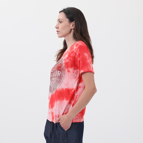GAUDI-Γυναικείο t-shirt GAUDI  GJC.1S1.042.019 κόκκινο tie-dye