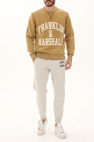 FRANKLIN & MARSHALL-Ανδρική φούτερ μπλούζα FRANKLIN & MARSHALL JM5067.000.2006G36 μπεζ