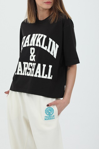 FRANKLIN & MARSHALL-Γυναικείο t-shirt FRANKLIN & MARSHALL μαύρο