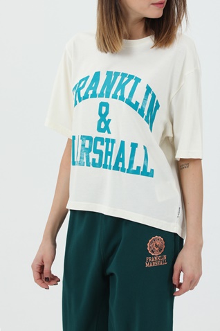 FRANKLIN & MARSHALL-Γυναικείο t-shirt FRANKLIN & MARSHALL λευκό