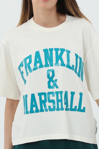 FRANKLIN & MARSHALL-Γυναικείο t-shirt FRANKLIN & MARSHALL λευκό