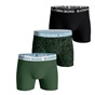 BJORN BORG-Ανδρικά εσώρουχα boxer σετ των 3 BJORN BORG ESSENTIAL μαύρο πράσινο