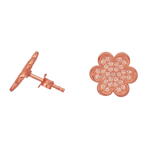 JEWELTUDE-Γυναικεία ασημένια καρφωτά σκουλαρίκια JEWELTUDE 9453 ρόζ επιχρύσωση