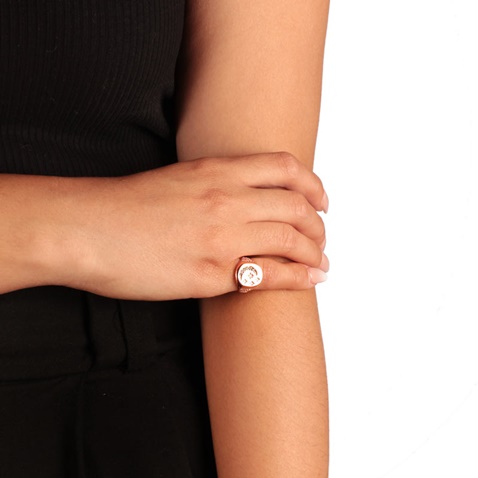 JEWELTUDE-Γυναικείο ασημένιο δαχτυλίδι chevalier JEWELTUDE 9961 ροζ χρυσό