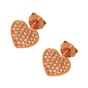 JEWELTUDE-Γυναικεία ασημένια καρφωτά σκουλαρίκια JEWELTUDE 10131 ροζ επιχρυσωμένα