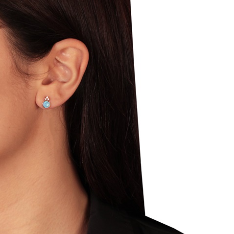 JEWELTUDE-Γυναικεία ασημένια καρφωτά σκουλαρίκια JEWELTUDE 14040 ρόζ επιχρυσωμένα
