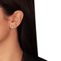 JEWELTUDE-Γυναικεία ασημένια καρφωτά σκουλαρίκια JEWELTUDE 14040 ρόζ επιχρυσωμένα