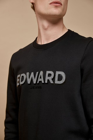 EDWARD JEANS-Ανδρική φούτερ μπλούζα EDWARD JEANS μαύρη 