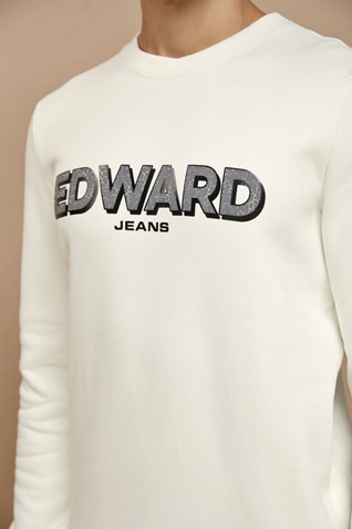 EDWARD JEANS-Ανδρική φούτερ μπλούζα EDWARD JEANS λευκή 