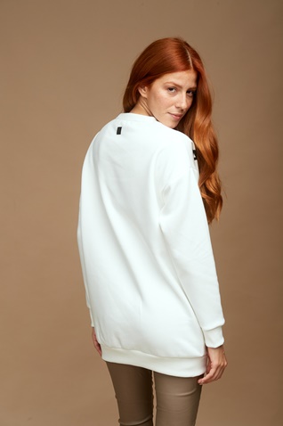 EDWARD JEANS-Γυναικεία μπλούζα φούτερ EDWARD JEANS WP-N-FLS-W21-015 ABIELA λευκή