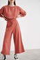 SUGARFREE-Γυναικείο cropped παντελόνι φόρμας SUGARFREE 21811020 τερακότα