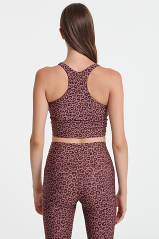 SUGARFREE-Γυναικείο αθλητικό μπουστάκι SUGARFREE EMBELISHED GYM 22848081 ροζ leopard