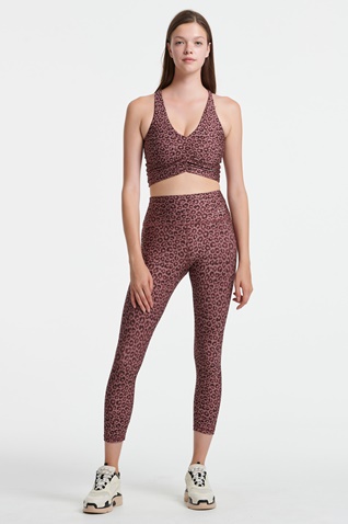 SUGARFREE-Γυναικείο αθλητικό μπουστάκι SUGARFREE EMBELISHED GYM 22848081 ροζ leopard
