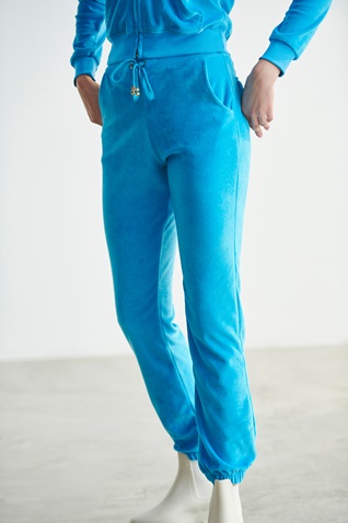 SUGARFREE-Γυναικείο βελουτέ παντελόνι Sugarfree 22811033 μπλε