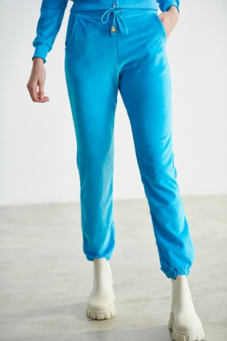 SUGARFREE-Γυναικείο βελουτέ παντελόνι Sugarfree 22811033 μπλε