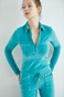 SUGARFREE-Γυναικεία βελουτέ μπλούζα SUGARFREE 22812014 τιρκουάζ