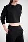 SUGARFREE-Εφηβική cropped φούτερ μπλούζα SUGARFREE 21612020 μαύρη