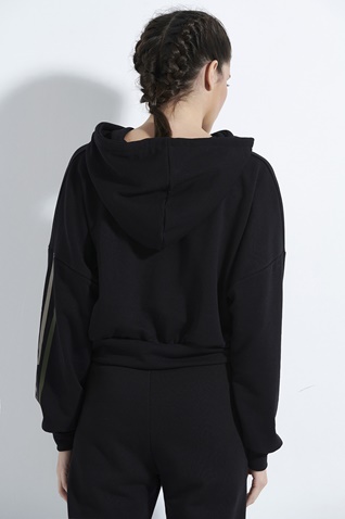 SUGARFREE-Γυναικεία κοντή φούτερ μπλούζα SUGARFREE 21842013 μαύρη