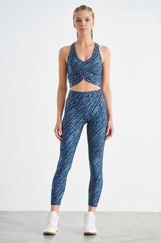 SUGARFREE-Γυναικείο αθλητικό μπουστάκι SUGARFREE SEGMENT GYM 22848031 μπλε zebra
