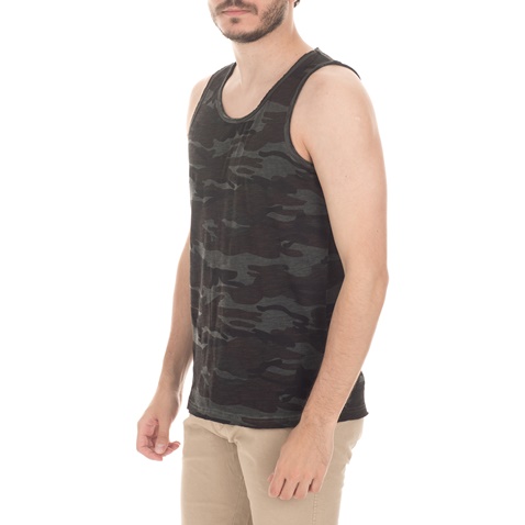 BATTERY-Ανδρική αμάνικη μπλούζα GREENWOOD μαύρη χακί παραλλαγής