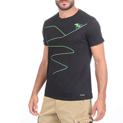 GREENWOOD-Ανδρική κοντομάνικη μπλούζα GREENWOOD ROADWAY μαύρη
