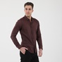 DIRTY LAUNDRY-Ανδρικό πουκάμισο DIRTY LAUNDRY DLMS0521F REGULAR DOBBY μοβ