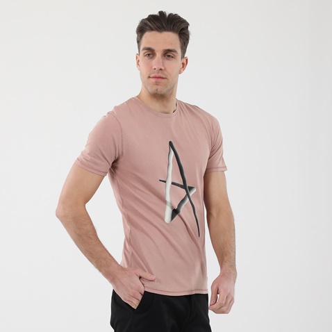 DIRTY LAUNDRY-Ανδρικό t-shirt DIRTY LAUNDRY DLMT2221F ALPHA ροζ