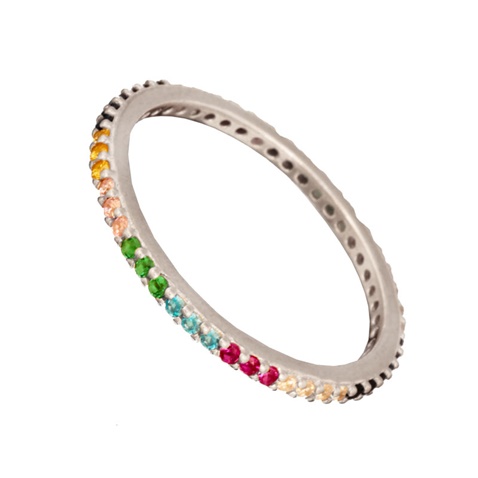 JEWELTUDE-Γυναικείο ασημένιο δαχτυλίδι JEWELTUDE 8179 πολύχρωμο