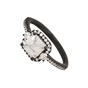 JEWELTUDE-Γυναικείο ασημένιο μονόπετρο δαχτυλίδι JEWELTUDE 10144 μαύρο