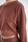 SUGARFREE-Γυναικεία κοντή φούτερ μπλούζα SUGARFREE 22812085 καφέ
