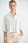 SUGARFREE-Γυναικείο cropped πουκάμισο SUGARFREE 22812106 λευκό