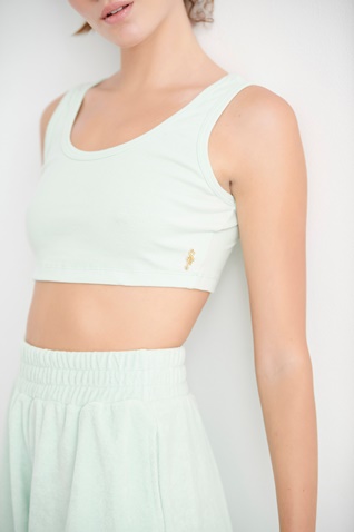 SUGARFREE-Γυναικείο cropped top SUGARFREE 22812255 πράσινο ανοιχτό