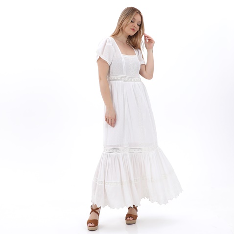 ATTRATTIVO-Γυναικείο μακρύ φόρεμα ATTRATTIVO 9914428 λευκό
