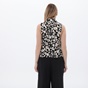'ALE-Γυναικείο αμάνικο πουκάμισο 'ALE 81002232 ασπρόμαυρο floral