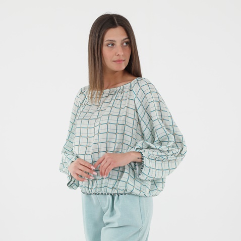 'ALE-Γυναικεία μπλούζα 'ALE  81307201 λευκή πράσινη ριγέ