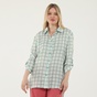 'ALE-Γυναικείο πουκάμισο 'ALE 81307203 λευκό πράσινο καρό