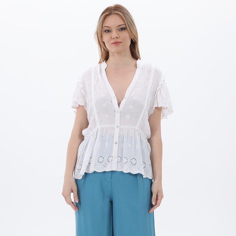 ATTRATTIVO-Γυναικείο κοντό πουκάμισο ATTRATTIVO 9913747 λευκό