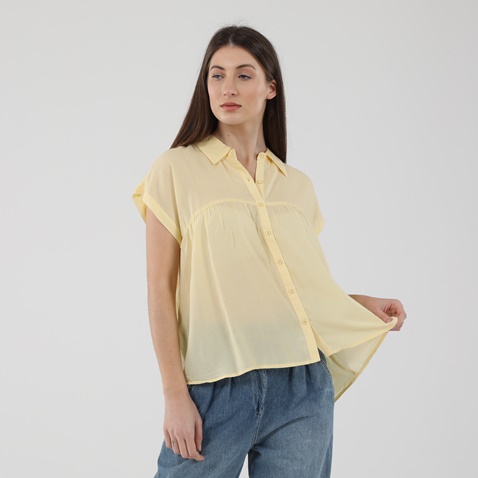 ATTRATTIVO-Γυναικείο κοντομάνικο πουκάμισο ATTRATTIVO 9913749 κίτρινο