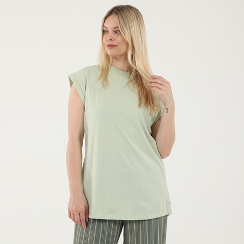ATTRATTIVO-Γυναικείο μακρύ t-shirt ATTRATTIVO 9914205 ανοιχτό πράσινο