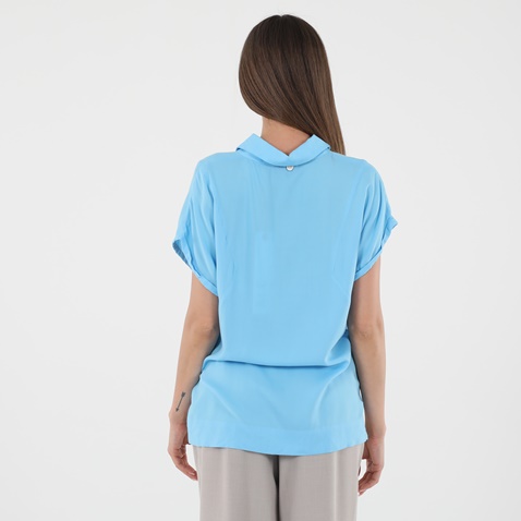 'ALE-Γυναικείο κοντομάνικο πουκάμισο 'ALE 81372336 γαλάζιο