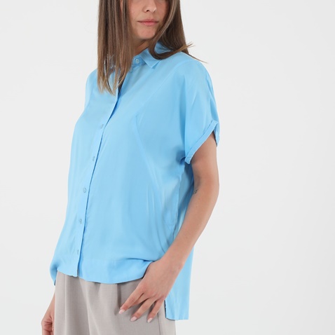 'ALE-Γυναικείο κοντομάνικο πουκάμισο 'ALE 81372336 γαλάζιο