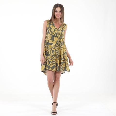 'ALE-Γυναικείο mini φόρεμα 'ALE 81374895 κίτρινο floral