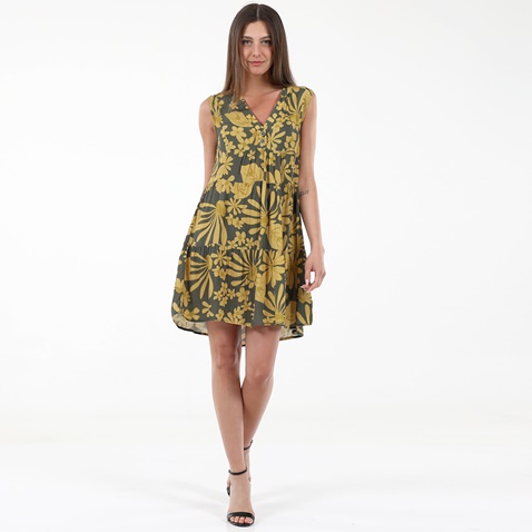 'ALE-Γυναικείο mini φόρεμα 'ALE 81374895 κίτρινο floral