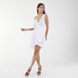 'ALE-Γυναικείο ασύμμετρο mini φόρεμα 'ALE 81461831 λευκό