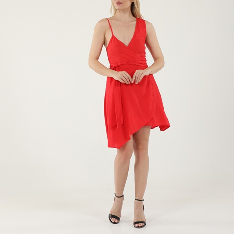 'ALE-Γυναικείο ασύμμετρο mini φόρεμα 'ALE 81461831 κόκκινο