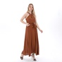 'ALE-Γυναικείο μακρύ φόρεμα 'ALE 81684890 καφέ bronze